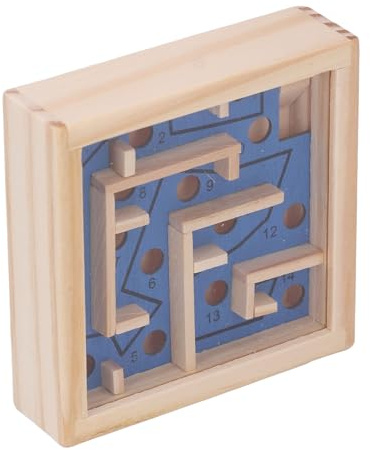 SIXRUN Brain Puzzle Marmor-Labyrinth-Spiel für, Spielzeug Zur Entwicklung des Räumlichen Bewusstseins für über 3 Jahre, Interaktives Labyrinth-Brettspiel (Blue)