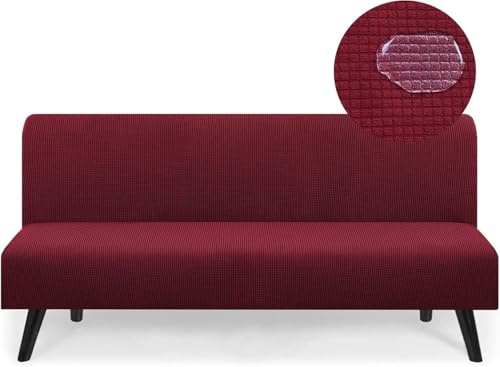 Wasserdicht Sofabezug für 23-Sitzer Kratzfester Katzenschutz Elastischer Möbelschutz für Klappsofas (Groß:190210cm Weinrot)