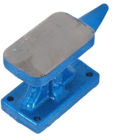 Cabilock Mini Yunque de Cuerno Reutilizable de Hierro 1lb Azul, Base Resistente para Fabricación de Joyas y Bricolaje, Accesorio Portátil para Manualidades y Estampación de Metal