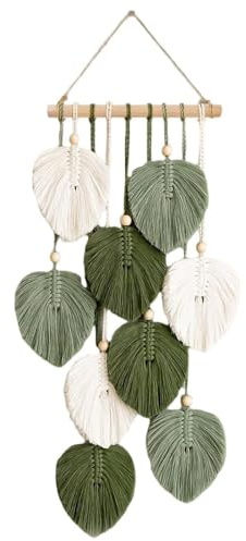 YcsRnn Room Decor, Wall Art for Living Room and Bedroom, Bohemian Style Macrame Wall Hanging, Handmade Woven Tapestry with 25 cm Wooden Stick, Aesthetic Home Decoration for Various Spaces