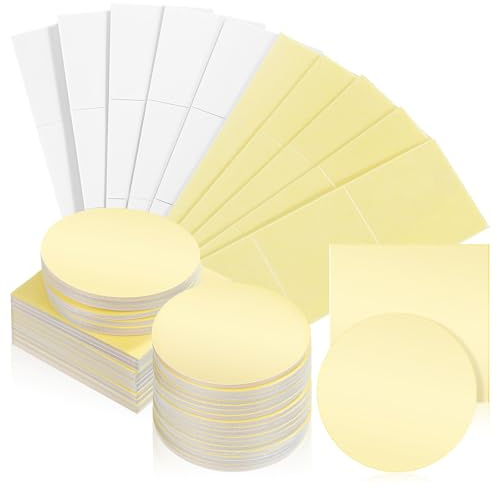 Hohopeti Nastro Biadesivo in Schiuma 60 Pezzi 30 Pezzi Rotondi 40mm e 30 Quadrati 40x40mm, Adesivo Forte per Montaggio Muro, Strisce Adesive Rimovibili Multifunzione per Decorazioni