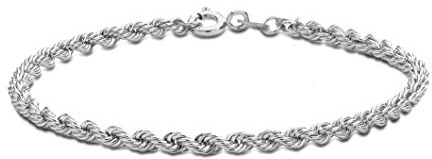 Tuscany Silver Women's Sterling Silver Rope Bracelet of 18cm/7