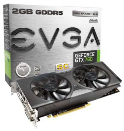 EVGA GeForce GTX 760 Superclocked ACX - Tarjeta gráfica (GeForce GTX 760, 4096 x 2160 Pixeles, NVIDIA, 2048 MB, GDDR5-SDRAM, 256 bit)