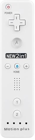 OSTENT 2 in 1 Fernbedienung Errichtet in Motion Plus Kompatibel für Nintendo Wii Konsole Spielfarbe Weiß