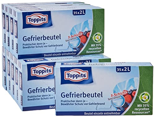 Toppits Lot de 35 sacs de congélation Transparent 2 l