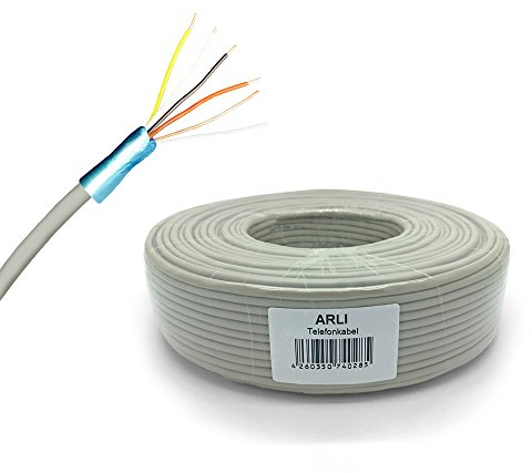 ARLI Telefonkabel 25m 2 x 2 x 0,6 mm Verlegekabel 2x2 4 Adern JYSTY Telefonleitung Telefon Sprechanlagen klingel Anlagen Kabel Leitung rund Aufputz Unterputz 25 m 2x2x0,6mm