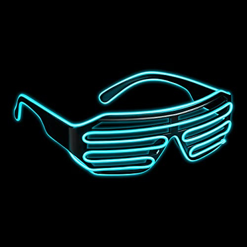 Balinco LED Brille mit 3 Blitzmodi - perfekt geeignet als Techno DJ | Festival | Halloween | Karneval | Fasching als Ergänzung zum Outfit bzw. Kostüm