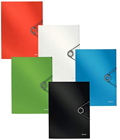 Leitz 45631001 Fester Ordner mit Eckgummi, PP, A4, 5 Stück, 5 Farben