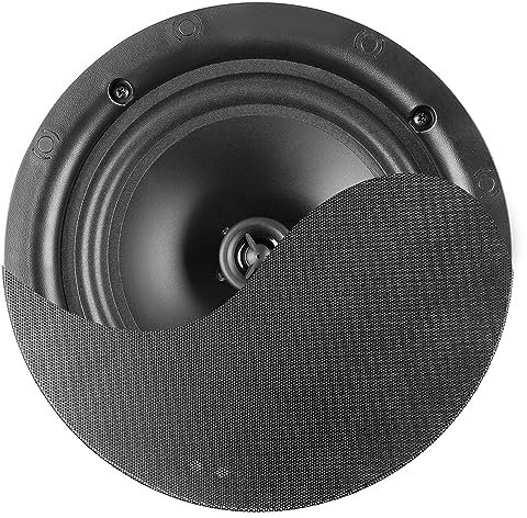Power Dynamics NCSS6B - Altavoz de Techo, 30W RMS, Woofer 6.5”, Tweeter 1/2”, Sonido HiFi, Rejilla Magnética, Instalación Rápida, 8 Ohmios, Audio de Calidad para Hogar y Negocios, Color Negro