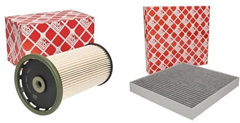febi bilstein 101652 Kraftstofffilter, 1 Stück & 39048 Aktivkohlefilter/Innenraumfilter, 1 Stück