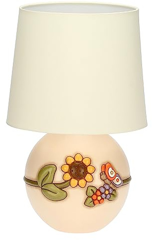 THUN - Lampada da Tavolo, Decorazione con Girasole in Ceramica Decorata a Mano, Versione Grande, Linea Country, 34x34x30cm h