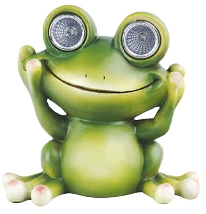 Yardwe Solar Gartendeko Frosch Figur Harz 5.51X3.15X5.12 Zoll Solar Nachtlicht Gartenbeleuchtung Wetterfest Energiesparend Für Außen Garten Terrasse Balkon