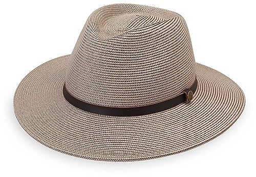 Wallaroo Hat Company Herren Carter Fedora - UPF 50+ Sonnenschutz, breite Krempe, verstaubares Design und verstellbare Größe, Grau (Graphite//Nature's Delight), M/L