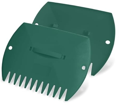 GardenHOME Paletta per foglie da giardino e cortile, rastrelli a mano di grandi dimensioni, uso multiplo per foglie, detriti da prato e 1 paio (verde)