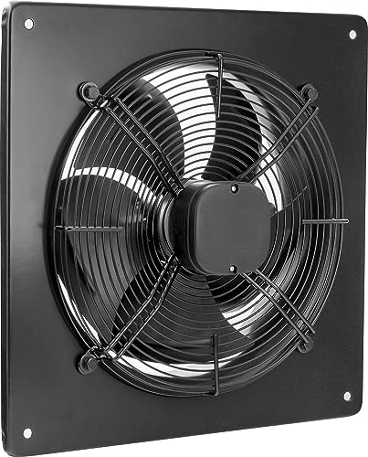 SYSTERM Wandventilator Axialventilator Lüfter mit Kugellagern, Stahl Industrieventilator für Dauerbetrieb, Größen 200, 250, 300, 350, 400, 450 mm. (aRok 200mm, 780 m3/h)