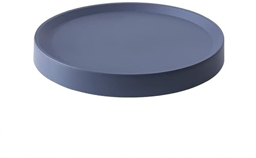 Rund Kunststoffe Pflanzenroller Outdoor mit Versteckte Räder und Wasserspeicherung, Blumenroller Außenbereich und Innenbereich, Pflanzenroller mit Softrollen für Parkett, Schwerlast,Dark Gray,25cm