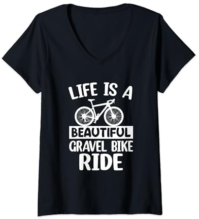 Bikepacker - La vie est une belle balade à vélo sur gravier T-Shirt avec Col en V
