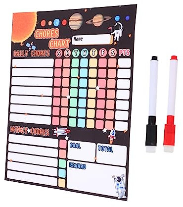 MAGICLULU Belohnungstabelle Haushalt Verhaltensdiagramm Kinder Kalender Aufgabenplaner Satz Mit Magnetfolie Kühlschrank Zubehör Zur Der Selbstdisziplin