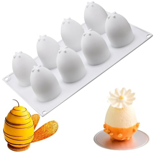 MEZHEN Moules en Silicone Pâques Moulle Silicone Oeufs de Paques Moules à Gâteaux Moules à Pâtisserie Oeufs Moule de Cuisson 3D Chocolats Gaufres Savon Anniversaires