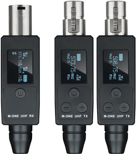 YXG Sistema de micrófono inalámbrico UHF transmisor y receptor XLR inalámbrico para micrófonos capacitivos dinámicos, mezcladores, sistemas PA (un arrastre dos)