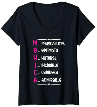 Mujer Monica Regalo Personalizado Nombre Monica Mujer Chica Camiseta Cuello V