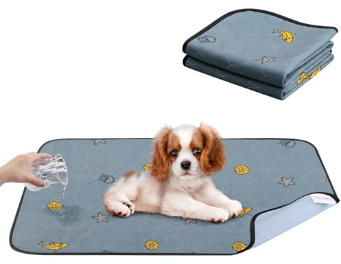 Maxetodo Waschbar Welpen Unterlagen Haustier 2pcs 79*92cm Trainingspads PIPI Matten für Hunde Wiederverwendbare Urinunterlage Schnell Absorbierend Puppy Pads rutschfest für Katze Trächtige Hündinnen