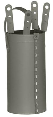 LIMAC Diseño Ciary - Juego de hierros de chimenea con mango de cuero, bolsa portafolios, utensilios de chimenea, bolsa portahierros, producto de Limac Design®, color gris