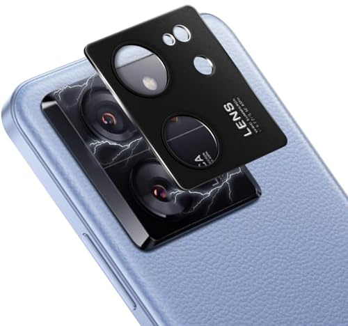 HeeYeal Protector de Lente de Cámara para Xiaomi 13T 5G/Xiaomi 13T Pro 5G, Aleación de Aluminio Metal Cámara Styling Protector, Lente Funda Protector de Pantalla Cámara para Xiaomi 13T Pro 5G - Negro
