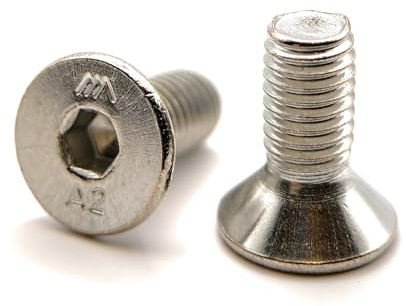Premium Fixation Schrauben M5x12 mm Senkkopf BTR aus Edelstahl A2 | FHC Innensechskant Schrauben (Inbusschlüssel) ISO 10642 / DIN 7991 | Schrauben Edelstahl A2 (V2A/304): 20 Stück
