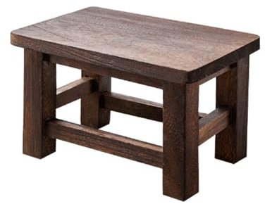 ZIJIREN Wooden footstool, coffee table stool, shoe wearing stool, plant table, shoe changing stool, solid wood stool, low stool, bench, portable low stool (Rectangular)