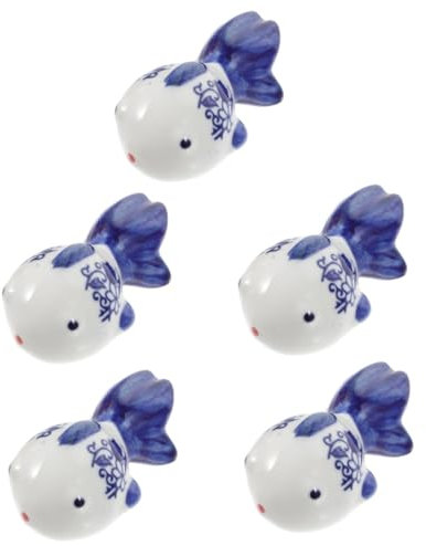 Zerodeko 5pcs Aquarium Fish Tank Ornament Lifelike Ceramic Fish Statue Versatile Decor for Home Office Shopping Mall Outdoor