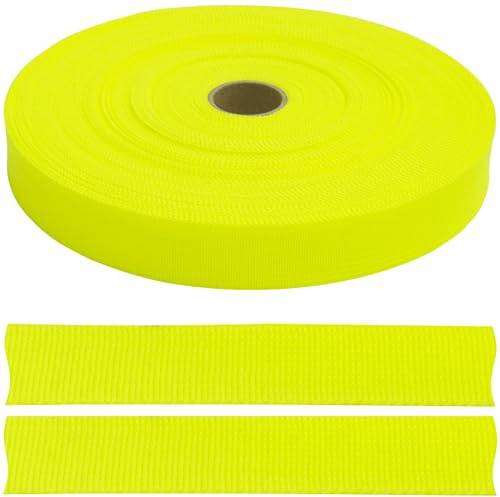 AERZETIX - C77549 - Rolle Polyester-Galonband 50 Meter x 20 mm - Farbe Neongelb-Grün - posamenten, passepartout, borten, Kissen, steppdecken