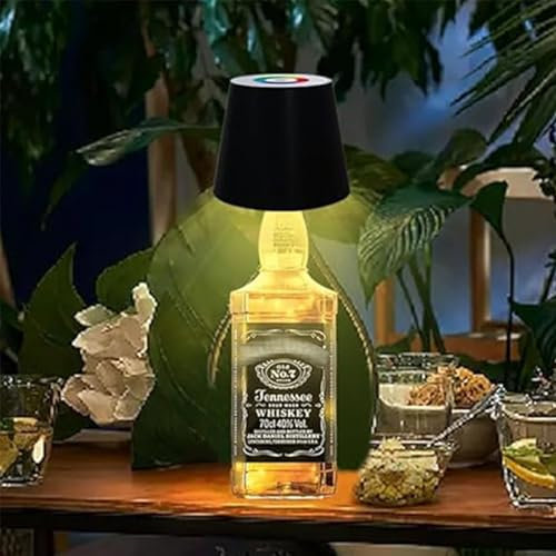 Forhome Wireless Bottle Lamp, Wireless Bottle Lamp, Lampshade for Bottles, IP54 Waterproof LED Bottle Lamp, Touch Dimmable RGB Colours, Portable Bottle Light, for Restaurant & Bar