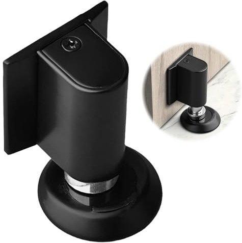 Türstopper Boden Kleben, Magnetischer Türstopper, Tür Stopper Boden Ohne Bohren, Verstellbares Magnetisches Türschloss Winddichte SilentTür Absaugung für Verschiedene Türtypen, Schwarz