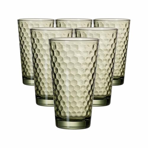 Ritzenhoff & Breker Longdrinkgläser-Set Favo, 6-teilig, Oliv, Glas