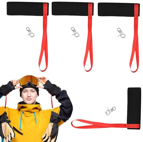 Sangles réglables pour gants de ski,Sangles de poignet pour gants de ski,Sangles de poignet avec sangle de sécurité - 4X sangles de gants de Sport, lanière de poignet, menottes pour gants de Ski,