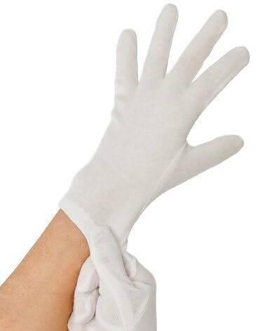 VEPATIM 12 Paar Baumwollhandschuhe Weiss Größe L