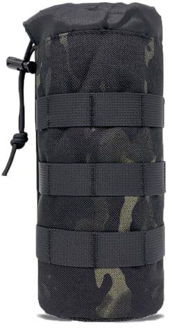 XoeLLe Flaschenhalter Rucksack, Molle System Flaschentasche, Tactical Nylon Getränkehalter mit Kordelzug Faltbar Mesh Flaschenhalter für Reisen Angeln Jagd Wandern Outdoor-Aktivitäten