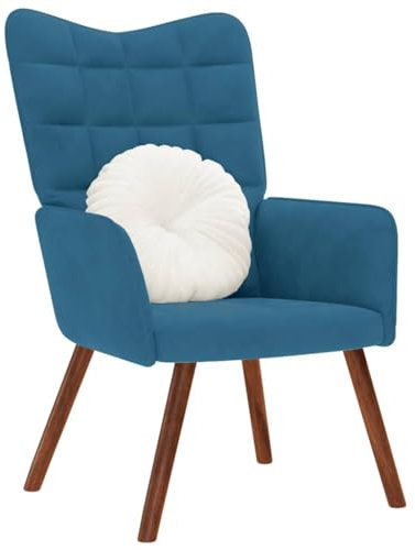 Gecheer Relaxsessel Fernsehsessel Ruhesessel Liegesessel Polstersessel Einzelliegesessel Blau Samt
