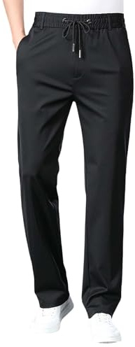 Genérico Pantalones De Vestir para Hombre Con Pliegues En La Cintura Y Bolsillos Cómodos Camarero Corte Ajustado Largos