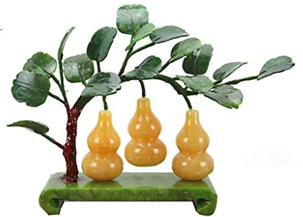 Gourde de Jade en Pot Feng Shui - Arbre Porte-Bonheur et sûr pour Le Salon, la Maison, décorations de Bon augure, Richesse, Cadeaux créatifs - Arbre Feng Shui (Couleur : B)