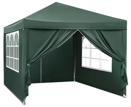 MNEVZX Cochera Exterior Toldo Plegable de 3 x 3 m para jardín, Tienda de campaña, Impermeable, protección Solar UV, con Bolsa de Transporte, Parasol y Refugio. Toldo de Coche(Green)