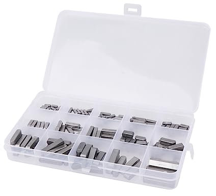 Tofficu 140pezzi Chiavi Perno Parallelo Quadrato Per Alberi Di Trasmissione Pin Paralleli Resistenti e Leggeri Con Scatola Practice Per Elettrodomestici e Montaggio