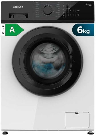 Cecotec Lavadora 6Kg Carga Frontal Bolero DressCode 620 Inverter. 1000RPM, 16 Programas, Bajo Consumo, Motor Inverter Plus, Función Vapor, Pre-Lavado, Programa Rápido 15', Spa Care y Delay Start