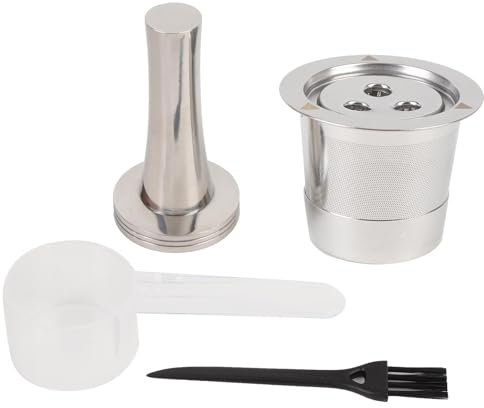 Coffee Stainless Steel Reusable Capsules Permanent Coffee Pod Holder With1 Brush 1 Spoon,Coffee Refillable Capsules for CFP201 CFP301