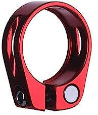 Abrazadera Sillin Clip de tubo aleación aluminio colorido for bicicleta, tija sillín liberación rápida, abrazadera, perno retención, pieza reparación fija ciclismo(Red 34.9MM)