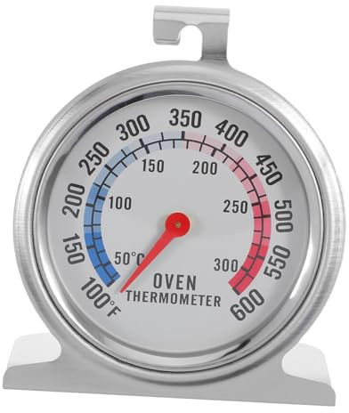 NOLITOY Stainless Steel Oven Thermometer Dial Cooking Temperature Gauge for Baking Roasting Frying Accurate Calibration Kitchen Thermometer for Gas Fan Electric Ovens Physical Sensing Easy