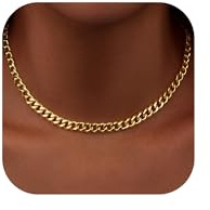 TOVABA Collana Cubana Dorata – Collana Oro Donna con Catena a Maglia, Accessorio Elegante e Raffinato in Oro