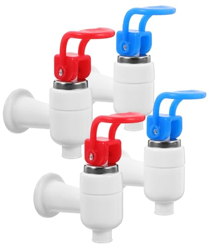 Healifty Juego de 4 Grifos Rosca Hembra para Dispensador de Agua Fría y Caliente, Plástico Resistente, Fácil de Instalar para Uso en Coche o Playa