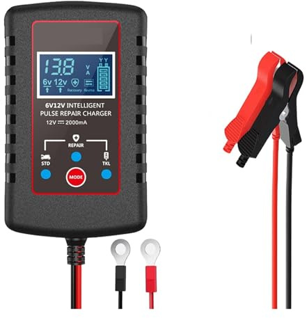 Chargeur de Batterie, Chargeur de batterie intelligent 6V/12V avec protections multiples, câble et chargeur de maintien de charge automatique for voiture